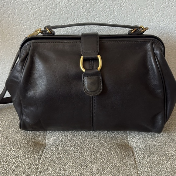 Vintage Coach Leather  Hudson Doctor Bag rare BLK - Picture 1 of 13